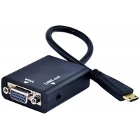 Mini-HDMI Male to VGA Female+Audio Adapter Cable