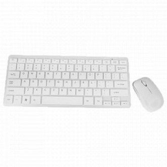 Battery Operated Wireless Mini Keyboard & Mouse Combo With Silicone Keyboard Protector