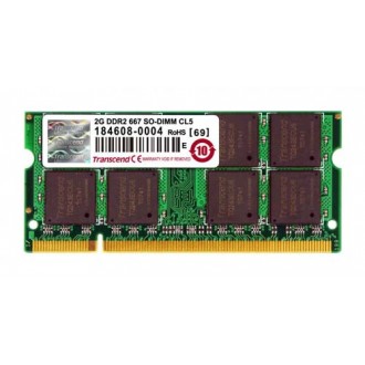 Transcend 2GB 200-Pin DDR2 SO-DIMM DDR2 667 (PC2 5300) Laptop Memory Model TS256MSQ64V6U 