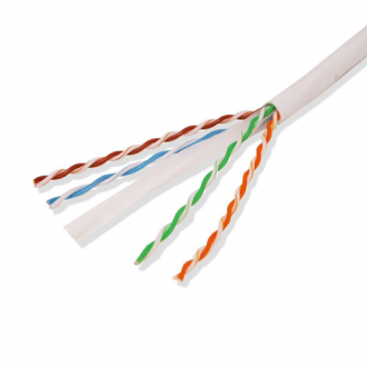RJ45 UTP Cat5e White Solid Bulk Per Foot Network Cable