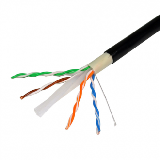 RJ45 UTP Cat6 FT4 Black Outdoor Solid Bulk Per Foot Network Cable
