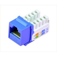 RJ45 Cat5e Slim Keystone Jack Blue Punch Down Network Connector