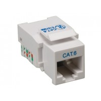 RJ45 Cat6 Slim Keystone Jack White Punch Down Network Connector