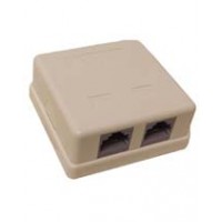 RJ45 Surface Mount Box Unshielded 2 Port w/Keystones Network Housing