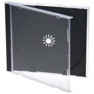 CD/DVD Case Jewel 1pc Black Tray