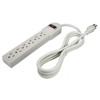 Power Bar Surge Protector 6-outlet plastic 15A 3' Accessory