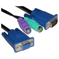 KVM - HD15M/F, MD6M*2 6' Cable