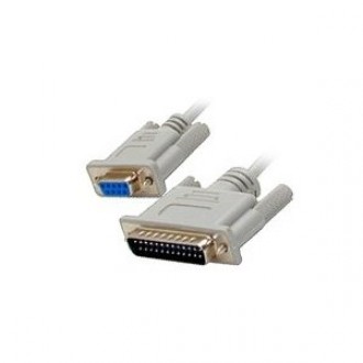Modem Null DB9F/DB25M 6' Cable